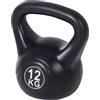HOMCOM Kettlebell per Fitness in PVC con Sabbia e Maniglia Nero