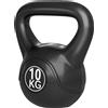 HOMCOM Kettlebell per Fitness in PVC con Sabbia e Maniglia Nero