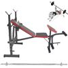 FFitness PANCA MULTIFUNZIONE + BILANCIERE DA 180CM BODY BUILDING SOLLEVAMENTO PESI CRUNCH