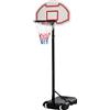 HOMCOM Canestro Basket da Esterno Bimbi e Adulti, Altezza Regolabile e Ruote