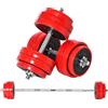 HOMCOM Set 2 in1 Bilanciere e Manubri 30kg Rivestimento in PP Rosso e Nero