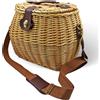 okaffarefatto Cesto funghi cesta contenitore cestino in vimini con tracolla cm 29 x 25 x h 28
