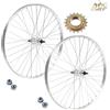 Beretta RUOTA / CERCHIO ANTERIORE + POSTERIORE BICI 1 velocità 26 x 1 3/8 + PIGNONE 18T