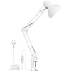 Lepro Lampada da Scrivania Bianco,Lampada da Tavolo con Clip,Flessibile e Regola