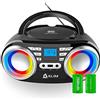 KLIM Boombox B3 Radio con Lettore CD e USB + Radio FM, CD, MP3, AUX + Batteria R