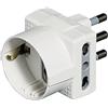 BTICINO S3611D Adattatore Tris Con Spina 2P+T 16A per 1 Presa Tedesca E 2 Prese Bipass
