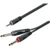 SOUNDSATION Cavo Adattatore MiniJack Stereo / Dual Jack Mono 5mt Cavo Adattatore