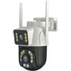 TELECAMERA ESTERNA DOPPIA LENTE PTZ WIFI WIRELESS ESTERNO SMART ZOOM WATERPROOF
