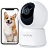 LAXIHUB Telecamera Wi-Fi Interno 2K 3MP, PTZ 355° Telecamera Sorveglianza Intern