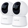 LAXIHUB 2K Telecamera WiFi Interno, PTZ 355° Telecamera Sorveglianza Interno, Te