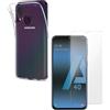 Per SAMSUNG GALAXY A40 COVER CUSTODIA SILICONE TPU + PELLICOLA VETRO TEMPERATO