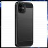 CUSTODIA PER APPLE IPHONE 12 COVER NERA OPACA CARBON IN TPU MORBIDA ULTRA SLIM