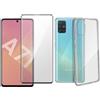 Per SAMSUNG GALAXY A71 COVER CUSTODIA SILICONE TPU + PELLICOLA VETRO TEMPERATO