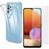 Per SAMSUNG GALAXY A32 4G COVER CUSTODIA IN SILICONE + PELLICOLA VETRO TEMPERATO