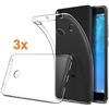 REY Pack 3X Cover in Gel TPU Trasparente per XIAOMI Mi Max 2, Ultra Sottile 0,33