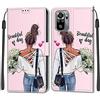 SIENIANLINE Custodia per Xiaomi Redmi Note 10 4G / Xiaomi Redmi Note 10s, Premium Flip Caso