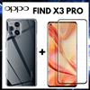 COVER TRASPARENTE + PELLICOLA VETRO TEMPERATO PER OPPO FIND X3 PRO CUSTODIA TPU