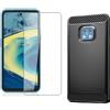 Per NOKIA XR20 COVER SLIM NERA CARBON ANTIURTO + PELLICOLA VETRO TEMPERATO XR 20