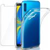 COVER CUSTODIA SILICONE + PELLICOLA VETRO TEMPERATO Per SAMSUNG GALAXY A7 2018