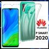 COVER TRASPARENTE + PELLICOLA VETRO TEMPERATO PER HUAWEI P SMART 2020 CUSTODIA