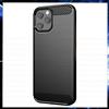 CUSTODIA PER APPLE IPHONE 12 PRO COVER NERA OPACA CARBON TPU MORBIDA ULTRA SLIM
