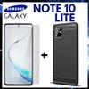 Per SAMSUNG GALAXY NOTE 10 LITE COVER CARBON SLIM + PELLICOLA VETRO TEMPERATO