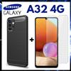 Per SAMSUNG GALAXY A32 4G COVER SLIM CARBON ANTIURTO + PELLICOLA VETRO TEMPERATO