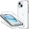 COVER 360 PER APPLE IPHONE 15 PLUS CUSTODIA FRONTE RETRO TRASPARENTE SILICONE
