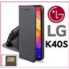CUSTODIA A PORTAFOGLIO LIBRO per LG K40S COVER FLIP MAGNETICA PELLE NERA K40 S