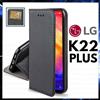 CUSTODIA A PORTAFOGLIO LIBRO per LG K22 PLUS COVER FLIP MAGNETICA PELLE NERA