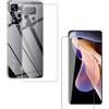 Per XIAOMI REDMI NOTE 12 PRO 4G CUSTODIA SILICONE TRASPARENTE + VETRO TEMPERATO