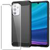 Per SAMSUNG GALAXY A33 5G COVER SLIM CARBON ANTIURTO + PELLICOLA VETRO TEMPERATO