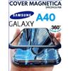 COVER MAGNETICA Per SAMSUNG GALAXY A40 CUSTODIA RETRO VETRO TEMPERATO
