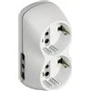 BTICINO S3614D Adattatore B4 Presa Multipla a 4 Posti, Con 2 Prese Schuko Standard Tedes