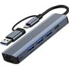 Oblinple Hub USB 3.0 USB C Ethernet 5 in 2, Adattatore USB a Lan RJ45 1000Mbps c