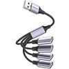 MOGOOD usb Splitter Hub 4 in 1 Adattatore da USB a Multi Presa Prolungatore di A