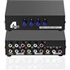 SIENOC selettore scatola AV a 4 porto (4 in/1 out) Cinch Cavo L/R Video Audio pe