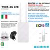 TECNOGM Router 4G LTE Antenna T905 Modem per scheda SIM, Wi-Fi Dual-Band ESTERNO