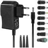 ZUOKEN Adattatore CA Alimentatore 6V 2A con 8 adattatori a spina AC220V 230V a