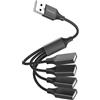 MOGOOD Cavo sdoppiatore USB 4 in 1, adattatore hub multi-presa con 4 porte femmi