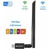FILOWA Realtek RTL8812BU USB WiFi Adattatore 1300Mbps 5dBi AC1300 Dual Band 5.8GHz 2.4G