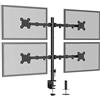 BONTEC Supporto da Tavolo per 4 Monitor 13"-27", Regolabile in Altezza, 360° Rot