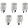 Electraline 92291 Set 5 Adattatori da Schuko a Spina Grande 16A, Bianco, Conf...