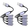 MOGOOD usb Splitter 4 in 1 Hub Adattatore a 4 USB Femmina, Splitter Multi Presa
