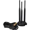 Bolwins A22DS Dual WLAN Antenna 2,4 GHz/5,8 GHz, 3 X 6 dBi con adattatore SMA, cavo di p