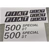 KIT ADESIVI DECALCOMANIE FIAT 500DT SPECIAL CORNICE BIANCA X TRATTORI AGRICOLI