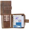 ALMADIH Agenda in vera pelle A7 Portadocumenti Calendario 2025 Marrone Vintage C