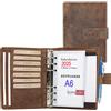 ALMADIH Agenda in pelle A6 Portadocumenti Calendario 2025 Marrone Vintage Cartel