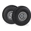 Relaxdays 2X Ruote per Carrello, Pneumatici in Gomma Antipanne 4.1/3.5-4" ASSE 1