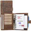 ALMADIH Agenda in pelle A6 Portadocumenti Calendario 2025 Marrone Vintage Cartel